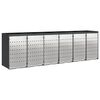 vidaXL Wheelie Bin Storage for 6 Bins Stainless Steel Anthracite