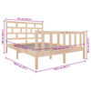 vidaXL Bed Frame without Mattress Solid Wood Pine Double