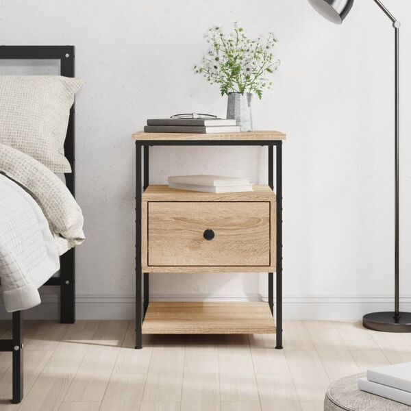 vidaXL Bedside Cabinet Sonoma Oak 40x42x56 cm Engineered Wood