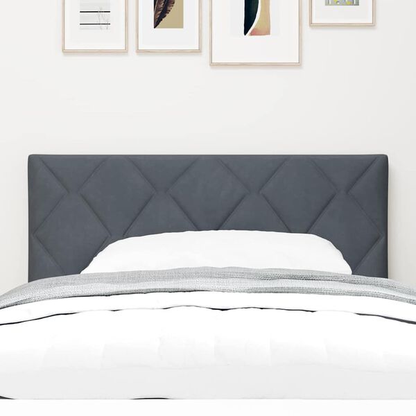 vidaXL LED Headboard with Headboard Dark Grey 100 cm Faux Leather