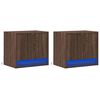vidaXL Wall-mounted Bedside Cabinets with LED Lights 2 pcs Brown Oak