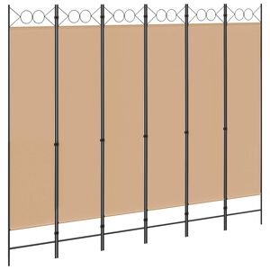vidaXL 6-Panel Room Divider Beige 240 x 200 cm Fabric