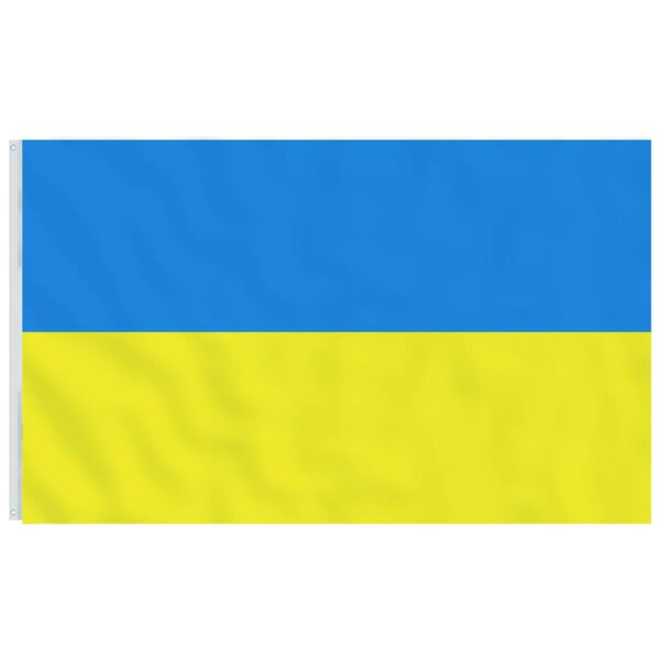 vidaXL Ukraine Flag and Pole 6.23 m Aluminium