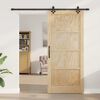 vidaXL Sliding Door Natural and Black 93 x 211 cm
