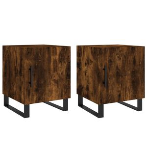 vidaXL Bedside Cabinets 2 pcs Smoked Oak 40x40x50 cm Engineered Wood