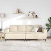 vidaXL Fabric Sofa with Cushion Cream 208 cm Corduroy fabric