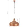 vidaXL Industrial Hanging Lamp Copper Iron & Solid Wood 45 cm E27