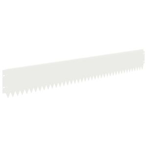 vidaXL Lawn Edging 30 pcs 103 x 15 cm Steel White
