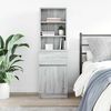 vidaXL Bedside Cabinet Grey Sonoma 39x35x125 cm Engineered Wood