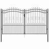 vidaXL Fence Gate with Spear Top KAMPEN 305 x 175 cm Steel Grey