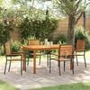 vidaXL Garden Dining Set 5 pcs Black Solid Acacia Wood