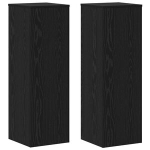 vidaXL Plant Stand 2 pcs Black Oak 33 x 33 x 100 cm Engineered Wood