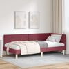 vidaXL Corner Bed Frame with Headboard Wine Red 100 cm x 200 cm Velvet