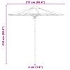vidaXL Garden Parasol Dark Grey &Oslash; 217 x 230 cm Bamboo