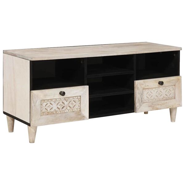 vidaXL TV Units with Drawer White 100 x 33 x 46 cm Engineered wood