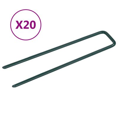 vidaXL Nails for Artificial Grass 20 pcs U-shape Iron