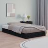 vidaXL Bed Frame without Mattress Black 75x190 cm Small Single Solid Wood