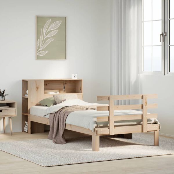 vidaXL Bookcase Bed without Mattress 90x200cm Solid Wood Pine