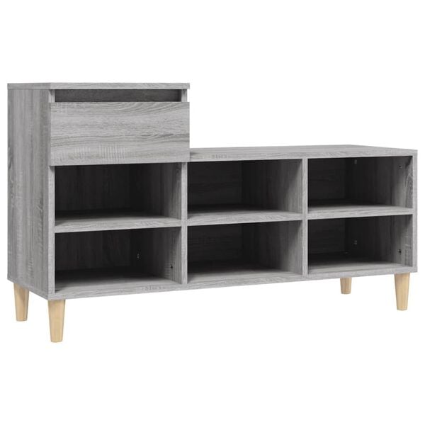 vidaXL Shoe Cabinet Grey Sonoma 102x36x60 cm Engineered Wood