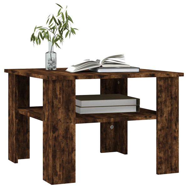 vidaXL Coffee Table Smoked Oak 60x60x42 cm Engineered Wood