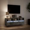 vidaXL TV Wall Cabinet with LED Lights Concrete Grey 130x31x45 cm