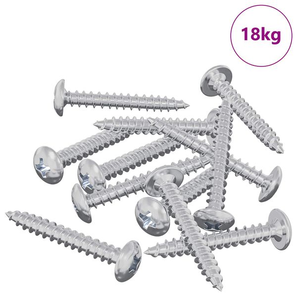 vidaXL Wood Screws 8451 pcs Silver Steel