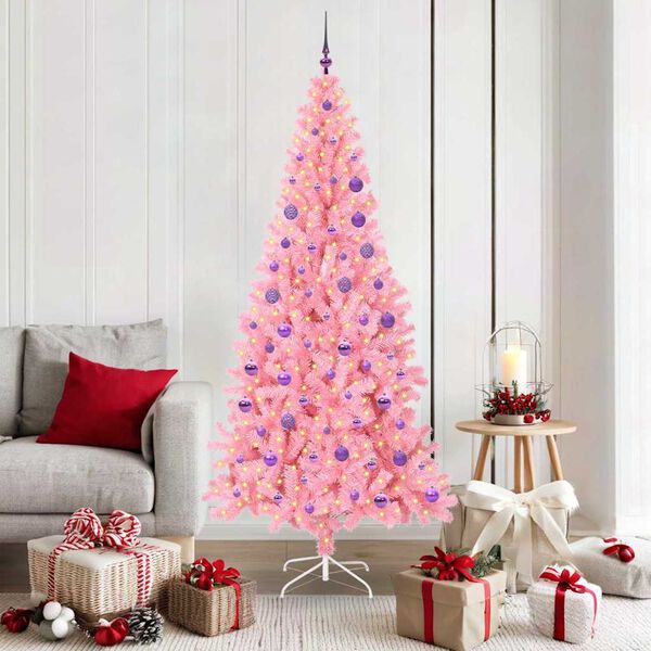 vidaXL Christmas Tree with 300 LEDs with Stand Pink 180 cm PVC