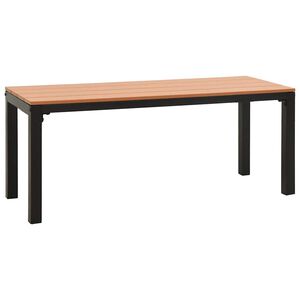 vidaXL Garden Bench 110 cm Steel and WPC Brown and Black