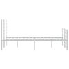 vidaXL Metal Bed Frame without Mattress with Footboard White 120x200cm