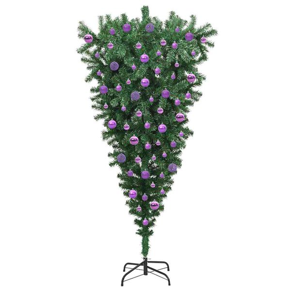 vidaXL Upside-down Artificial Pre-lit Christmas Tree with Ball Set