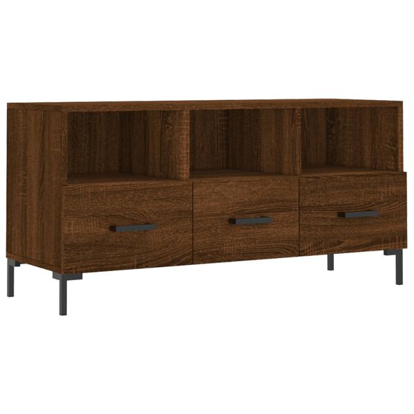 vidaXL TV Cabinet Brown Oak 102x36x50 cm Engineered Wood