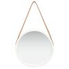 vidaXL Wall Mirror with Strap 40 cm White