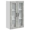 vidaXL Wall Glass Cabinet LUCCA Concrete Grey 60 x 31 x 100 cm