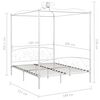 vidaXL Canopy Bed Frame without Mattress White Metal 180x200 cm Super King