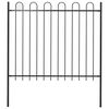 vidaXL Garden Fence with Hoop Top Steel 181x150 cm Black