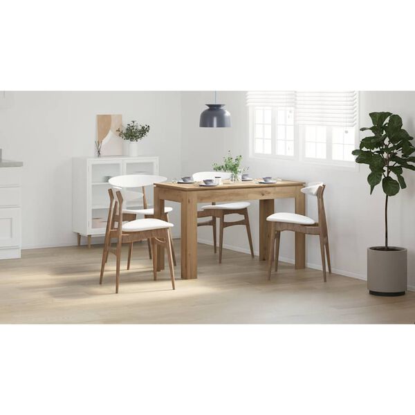 vidaXL Dining Table Artisan Oak 120x60x76 cm Engineered Wood