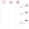 vidaXL PVC Pipe 12 pcs White 12.2 x 1.8 x 500 mm PP and PE