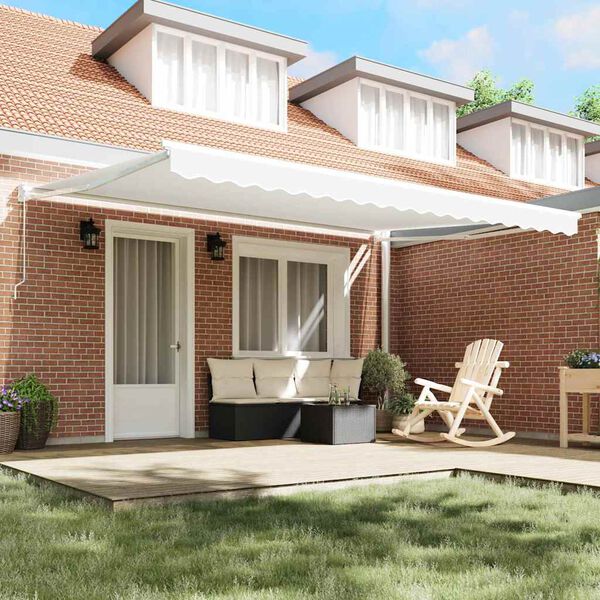 vidaXL Awning Retractable White 450 x 300 x 165 cm Polyester and Metal