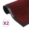vidaXL Door Mat | Set of 2 | Red | Tufted polypropylene with rubber backing