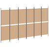vidaXL 6-Panel Room Divider Beige 300 x 180 cm Fabric