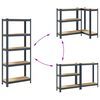 vidaXL 5-Layer Storage Shelves 2 pcs Anthracite Steel&Engineered Wood