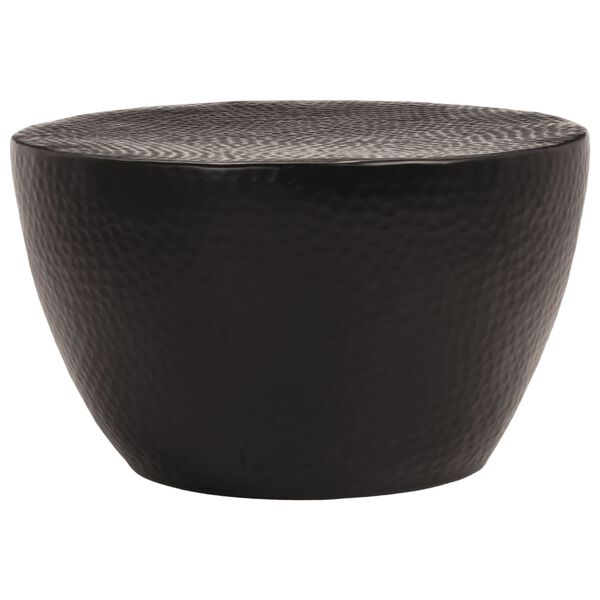 vidaXL Coffee Table Hammered Aluminium &Oslash; 50x30 cm Black
