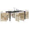 vidaXL Garden Dining Set 5 pcs Beige Powder-Coated Steel