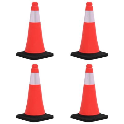 vidaXL Reflective Traffic Cones with Heavy Bases 4 pcs 50 cm