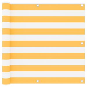 vidaXL Balcony Screen White and Yellow 90x500 cm Oxford Fabric