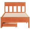 vidaXL Bed Frame without Mattress Wax Brown 90x190 cm Single Solid Wood Pine