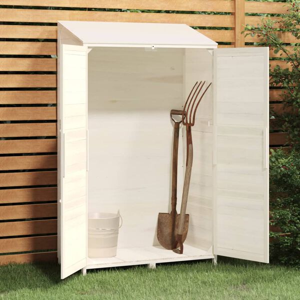 vidaXL Garden Shed White 102x52x174.5 cm Solid Wood Fir