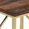 vidaXL Console Table Gold Stainless Steel and Solid Wood Sleeper