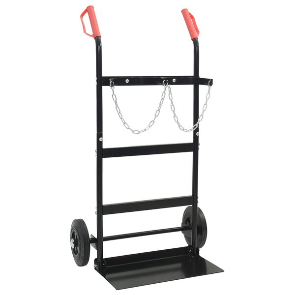 vidaXL Hand Trolley Black and Red 63 x 43.5 x 110 cm Steel