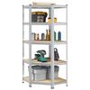 vidaXL 5-Layer Corner Shelf Silver Steel&Engineered Wood